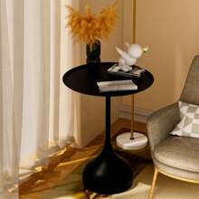 Vintage Style Luxury Wrought Iron Small Round Table For Sofa Side, Suitable For Living Room, Kitchen And Other Occasions For Placing Coffee, Tea, Etc.