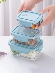 Hộp đựng thức ăn trưa bằng thủy tinh an toàn với lò vi sóng dành cho nhân viên văn phòng, hộp đựng thực phẩm tròn tách biệt có nắp đậy để giữ nhiệt và độ tươi, nhà bếp, quà tặng Giáng sinh - Nhiều màu - Xem 9