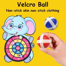 Dartboard Sticky Ball Target, Interactive Indoor/Outdoor Throwing Toy Set Including 3 Balls - Blue - View 11