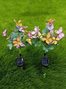 1pc/2pcs Solar Simulation Butterfly Tree Light, Outdoor Yard Decoration Butterfly Light, For Lawn, Ground, Garden - Multicolor - View 8