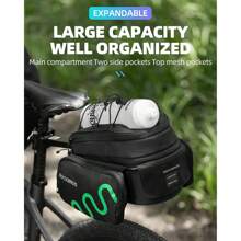 ROCKBROS Bike Trunk Bag 8L Rear Rack Bag Bike Rear Cargo Bag Rack Carrier Bag, Max 3kg/ 6.5lbs - Black - View 3