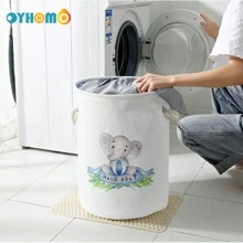 OYHOMO 1pc Animal Theme Laundry Basket With Drawstring Collapsible Washing Hamper Thick Fabric Storage Basket Bin For Organizing Clothes Toys Decor, Room Decorations, Decorations, Decor, Storage, Organizer Dress Pants Shoes Jeans Boots Skirt Laundry Hamper, Washing Basket Bathroom Organizer, Basket, Storage Basket, Foldable Laundry Basket - Animal - View 3