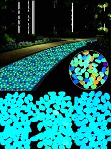 10pcs/50pcs/200pcs/500pcs/1000pcs Colorful Luminous Pebble Stones, Aquarium Decor, Glow-In-The-Dark Artificial Glowstone, Landscape Decoration, Garden Path, Aquarium Gravel (Random Color Shipped)