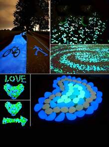 10pcs/50pcs/200pcs/500pcs/1000pcs Colorful Luminous Pebble Stones, Aquarium Decor, Glow-In-The-Dark Artificial Glowstone, Landscape Decoration, Garden Path, Aquarium Gravel (Random Color Shipped)
