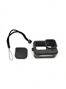 1 pieza Funda protectora para cámara deportiva de silicona negra anti-choque para Gopro12/11/10/9, funda de silicona para accesorios de cámara deportiva