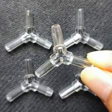 10 piezas de conectores de plástico en forma de "Y" de 4mm de diámetro para tubos de bombas de aire de acuario de 3 vías. Accesorios para bombas de aire. - transparente - Ver 2