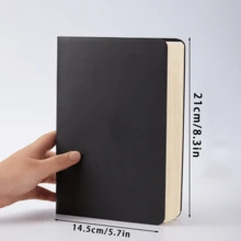 1pc Large Affordable Synthetic Leather Notebook - Thick Journal For Meeting Planning And Note-Taking, High-Quality Paper, Premium Gift - Black - View 3