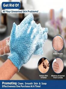 4/2/1pc Random Color Revitalizing Exfoliating Bath Gloves - Double Texture Gloves For Deep Cleansing & Polishing - Ideal For Spas, Massages & Body Scrubs - Soft & Durable Bathing Accessories