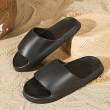 Black Eva Shoes, Fashionable Lightweight Soft Sole Slippers, Anti-Slip, Suitable For Indoor, Outdoor, And Bath, Ins Style