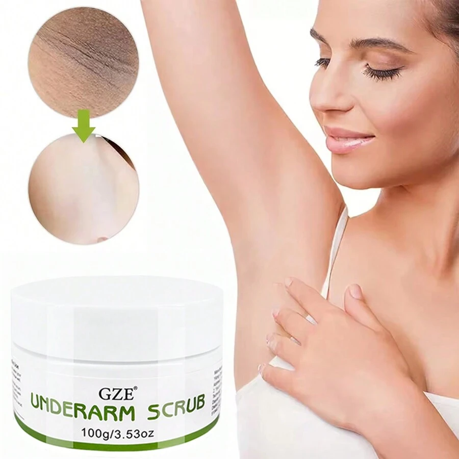 Exfoliante para axilas con menta, aloe vera y polvo de cáscara de nuez GZE. El exfoliante para axilas ayuda a eliminar el olor, a una limpieza profunda y a exfoliar. Para piernas, rodillas, pies, manos y todo el Body. Blanquea las axilas. - Blanco - Ver 1