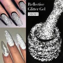 6 pièces Ensemble de vernis à ongles réfléchissant pailleté, Argent, Or, Rose brillant pailleté, Vernis semi-permanent, Amovible, Décoration d'art pour les ongles UV/LED, DIY pour les ongles, Manucure de qualité salon, Cadeau pour les femmes - Multicolore - Voir 3
