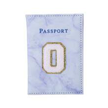 Letter Printed Simple Passport Holder For Daily Use - Blue - View 7