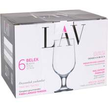 LAV Ensemble de 6 verres à bière 375Cc Collection Belek Design élégant et pratique | Lot de 6 verres à bière 375 cc Collection Belek Rangement facile Résistance à l'usure et capacité adéquate, idéal pour la maison, les restaurants et plus encore - Multicolore - Voir 6