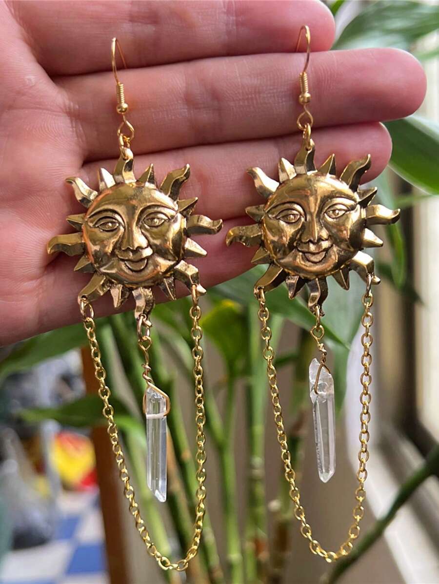 LAVENDER CRYSTAL AND TEAR DROP EARRINGS