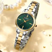 Relógio Feminino de Moda CURREN, Marca de Luxo Top Lady Girl Clássico, Pulseira de Aço Inoxidável, Relógio de Pulso Feminino Original à Prova D'água e Elegante, Presente para Mulheres 9094