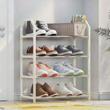  1 pieza Estante de almacenamiento de zapatos multicapas,Organizadores de zapatos,Organizador zapatera 4 niveles sencillo - Blanco - Ver 2