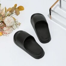 Black Eva Shoes, Fashionable Lightweight Soft Sole Slippers, Anti-Slip, Suitable For Indoor, Outdoor, And Bath, Ins Style