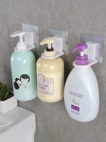 1件/2件/4件/6件沐浴露瓶架挂钩壁挂式吸盘洗发水架，款式随机，圣诞节/情人节浴室配件 - 白色 - 查看 1