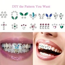 Set di 20/40 pezzi di gioielli per denti in vari stili, minimalisti e a forma di gemma, colori miscelati casuali. Perfetti per decorazioni fai da te per denti, viso e unghie. Accessori creativi per fai da te, colla non inclusa. - Forme e dimensioni casuali - Visualizzare 4