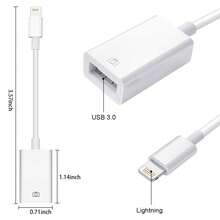 1 cable adaptador USB C/Apple a USB 3.0 OTG compatible con iPhone 15/14/13/12/11, iPads, MacBook y otros dispositivos adaptadores OTG - Blanco - Ver 6
