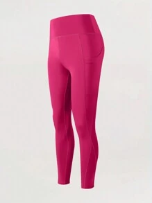 YINGHU Women'S High Waist Yoga Pants With Pockets, Squat Proof, Tummy Control, Moisture Wicking, Stretchy Workout Leggings For Yoga, Running, Fitness Tights - Pink - View 6