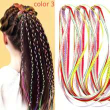 6/8/12Pcs/Set Colorful Hair Wrap String For Braids Hair Wrap Rope Braiding Hair Tie Elastic Stretch String Accessories Fashionable Colorful Tie - Multicolor - View 7