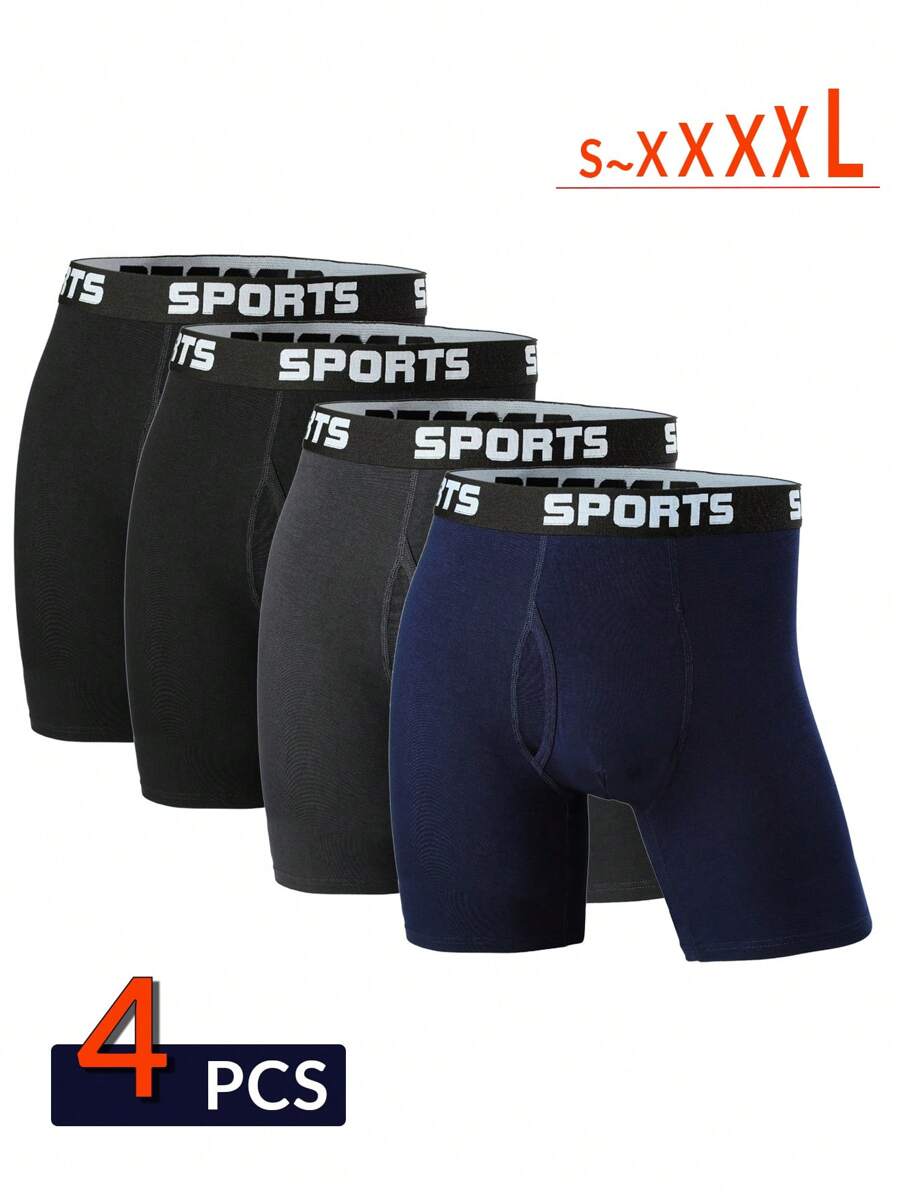 Boxer slip con coulisse da uomo, confortevoli e traspiranti, adatti per lo sport, altamente elastici, confezione da 4 paia extra lunghi di stagione