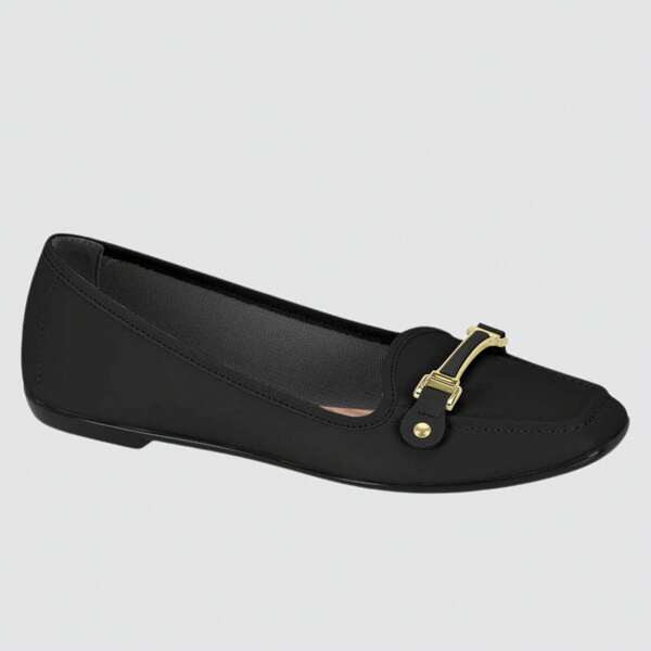 Sapatilha Moleca Fivela Bico Quadrado Sapato Baixo Casual Feminino