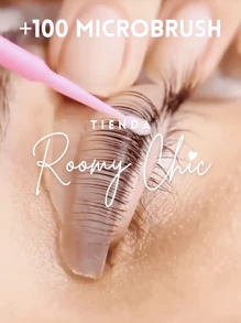 ROOMY CHIC Kit De Suministros De Extensión De Pestañas 500 Piezas 100 Cepillos Glitter Rosa Para Pestañas 100 Microbrush Rosa 100 Lip Brush Glitter Rosa 100 Parches Pestaña 100 Anillos Rosa Para Adhesivo Aplicadores Desechables Kit de Extensiones de Pestañas Mink 1x1 Utensilios de belleza Herramientas de Maquillaje Utensilios para cejas y pestañas - Rosa - Ver 2