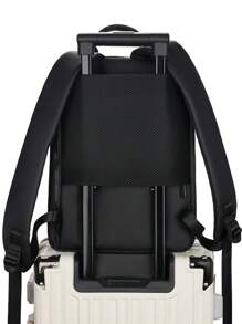 Lightweight, Minimalist Design Business Backpack For Women, High-Quality, Waterproof Leather, Large Capacity With Compartments, Side Zipper, Ideal For Students, Traveling, Business, Office Work, Graduates, School Backpack - Black - View 5