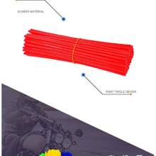 36PCS Big Red Wheel Rim Spoke Guards Cover WRAPS Front Rear MOTOCROSS Protector Pit Dirt Universal Wheel RIM SPOKE SKINS COVERS For Dirt Bike Material: PVC Color:Big Red Length:170mm (6-3/4inch) QTY:36 Pcs Universal Fit For Most Bikes. Not Only For K--TM 65 85 80 160 125 250 450 500 EXC EXCF EXC F 125 250 450 For  125 SUZUKI 250  450 K--TM 150 KAWASAKI 500 CR YZ RM KX CR For CR YZ RM KX 80 125 250 450 500 CRF YZF RMZ KXF For CR YZ RM KX 85 Motorcycle 500 CRF YZF RMZ KXF