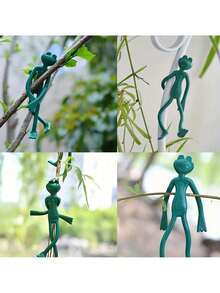 4pcs Frog Pattern Plant Clips, Reusable Plant Ties With Twist And Bend Design For Garden Decoration - One Size - View 3