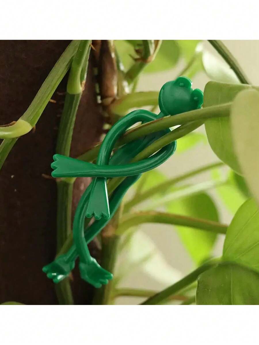 4pcs Frog Pattern Plant Clips, Reusable Plant Ties With Twist And Bend Design For Garden Decoration - One Size - View 1