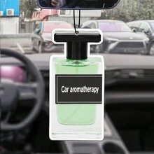 汽車式空氣清新劑通風口夾，黑冰，卡通動漫糖塊設計，後視鏡香氛掛飾，適用於汽車通風口、廁所、客廳和臥室，家用香水瓶設計