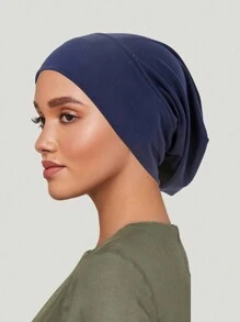 新款女士彈性內衬頭巾帶長尾，可伸縮頭套和帽式頭巾