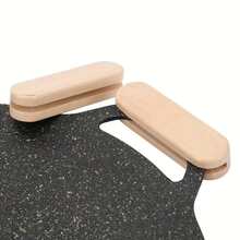 Massive Holz Grillpfannen Griff, Holz Antischlupf Pfannengriff mit Isolierung für Outdoor Camping Grillen