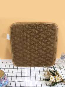 1pc Breathable Sponge Seat Cushion, Cool Mat For Everyday Use At Home, Office And Car, Summer - Brown - View 1