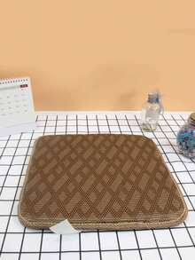 1pc Breathable Sponge Seat Cushion, Cool Mat For Everyday Use At Home, Office And Car, Summer - Brown - View 3