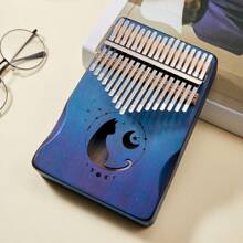 Zani Kalimba Thumb Piano 17 Phím Finger Piano Bộ nhạc cụ Kalimba bằng gỗ nguyên khối, màu xanh - Màu xanh lam - Xem 11