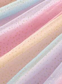 年輕女孩蕾絲蝴蝶印花網紗對比短袖裙，配蝴蝶結，可愛風格 - 白色 - 查看 6