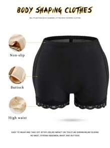 Women Padded Butt Lifting Shapewear Shorts, High Waisted Elegant Tummy Control Panties, Sculpting Smoothing Hip Enhancing Briefs
