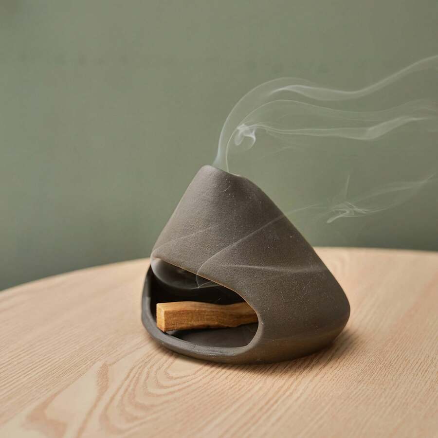 1 Đầu đốt giữ Palo Santo, Ống khói mini hiện đại cho gậy Palo Santo và đầu đốt cây xô thơm, với thảm cách nhiệt thủ công. Hoàn hảo cho Yoga, Thiền, Trị liệu bằng hương thơm - lư hương gốm sứ - Xem 1