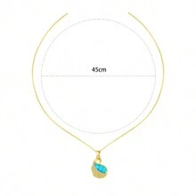 Collar de cobre precioso con ópalo azul para mujer con estilo