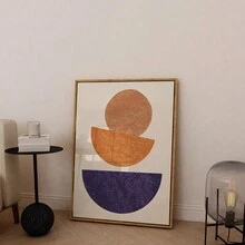 Bộ 3, Nghệ thuật treo tường phong cách Boho trừu tượng, In áp phích hình học, Tranh canvas, Trang trí nhà cửa, Thẩm mỹ trang trí phòng khách, 50*70 cm (19.7*27.5in) Có khung - A - Xem 4
