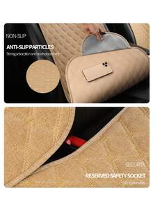 1 件汽车座椅垫：亚麻材质，适用于汽车后座，适合所有季节，后座汽车垫。 - 黑色 - 查看 4