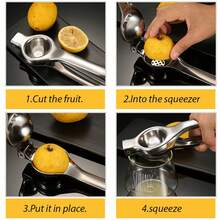 1pc Thickened Stainless Steel Lemon Squeezer, Creative Manual Juicer For Fruits Like Orange And Apple, Kitchen Tool - Perfect For Outdoor Camping And Family Holidays Gift - One Size - View 4