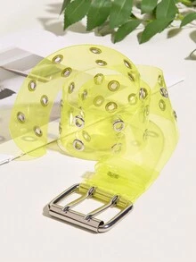 1條銀色扣環黃色tpu腰帶 - 黃色 - 查看 5