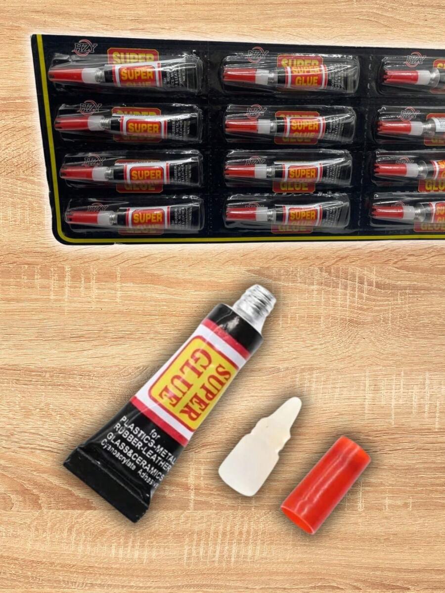 Pack 8 Seca Rapido Pegamento 3gr Como Gotita Super Glue - Negro - Ver 1