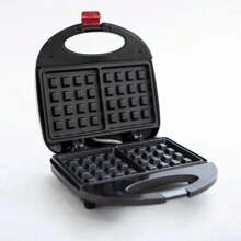 Waflera de 750 W, Waflera Electrica de Acero Inoxidable con Placa de Cocción, Waflera Mini con Revestimiento Antiadherente para Gofres Dobles, Hash Browns, Desayuno, Fácil de Limpiar - Negro - Ver 1