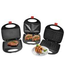 Waflera de 750 W, Waflera Electrica de Acero Inoxidable con Placa de Cocción, Waflera Mini con Revestimiento Antiadherente para Gofres Dobles, Hash Browns, Desayuno, Fácil de Limpiar - Negro - Ver 4